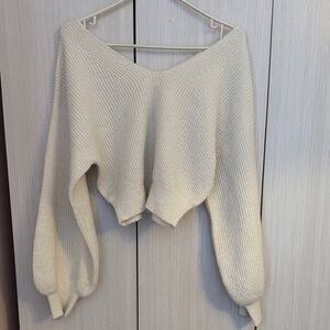 OAK + FORT - Cream V-Neck Sweater